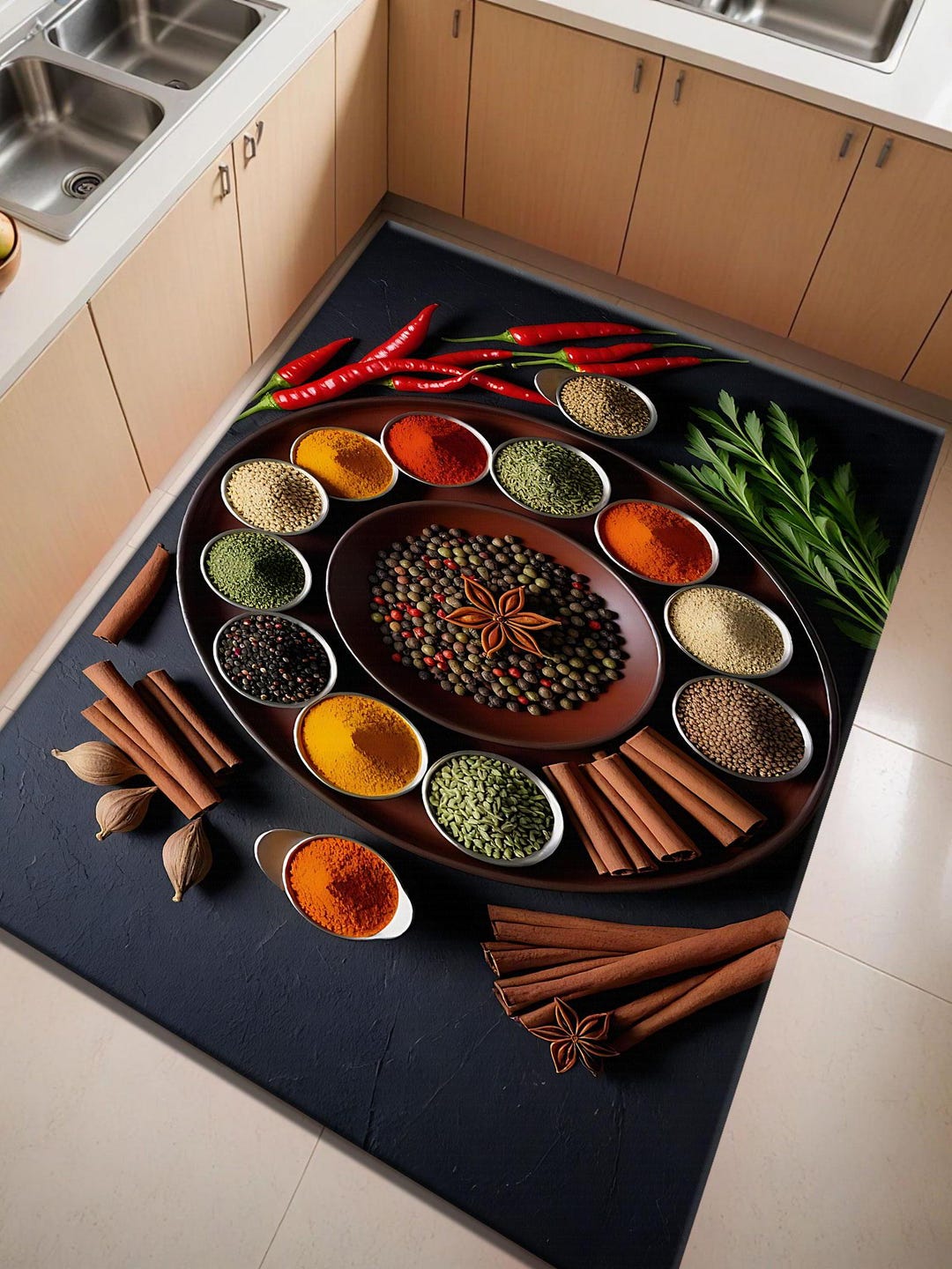 Spice Rug Spices Kitchen Rug: Healthy Food Print, Restaurant Decor - Etsy