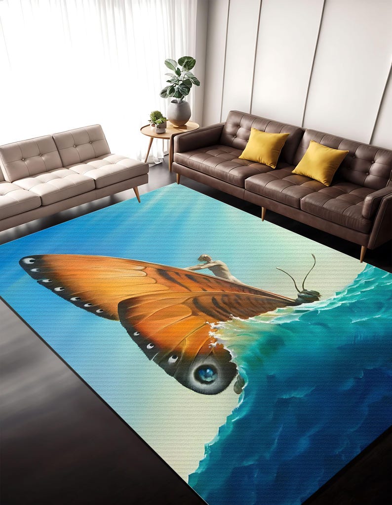 Vladimir Kush Butterfly Art Rug: Surreal Home Decor - Etsy