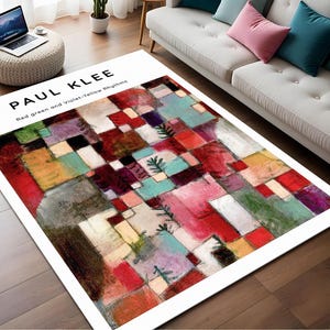 Paul Klee Abstrakt matta: Röd, grön, violett-gul rytmkonst