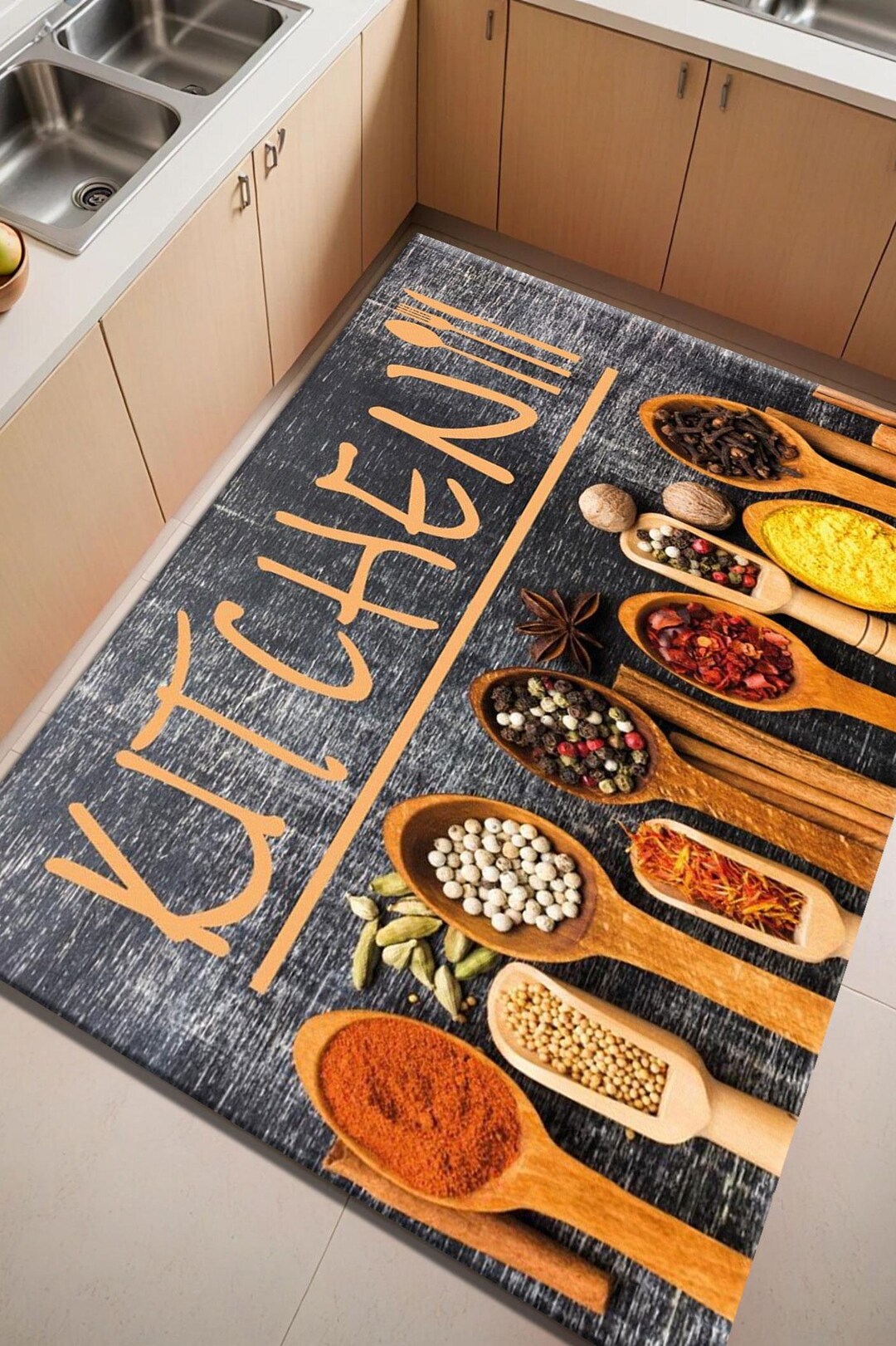 Spices Rug,colorful Rug,rugs for Kitchen,non-slip Rug,washable Rug ...