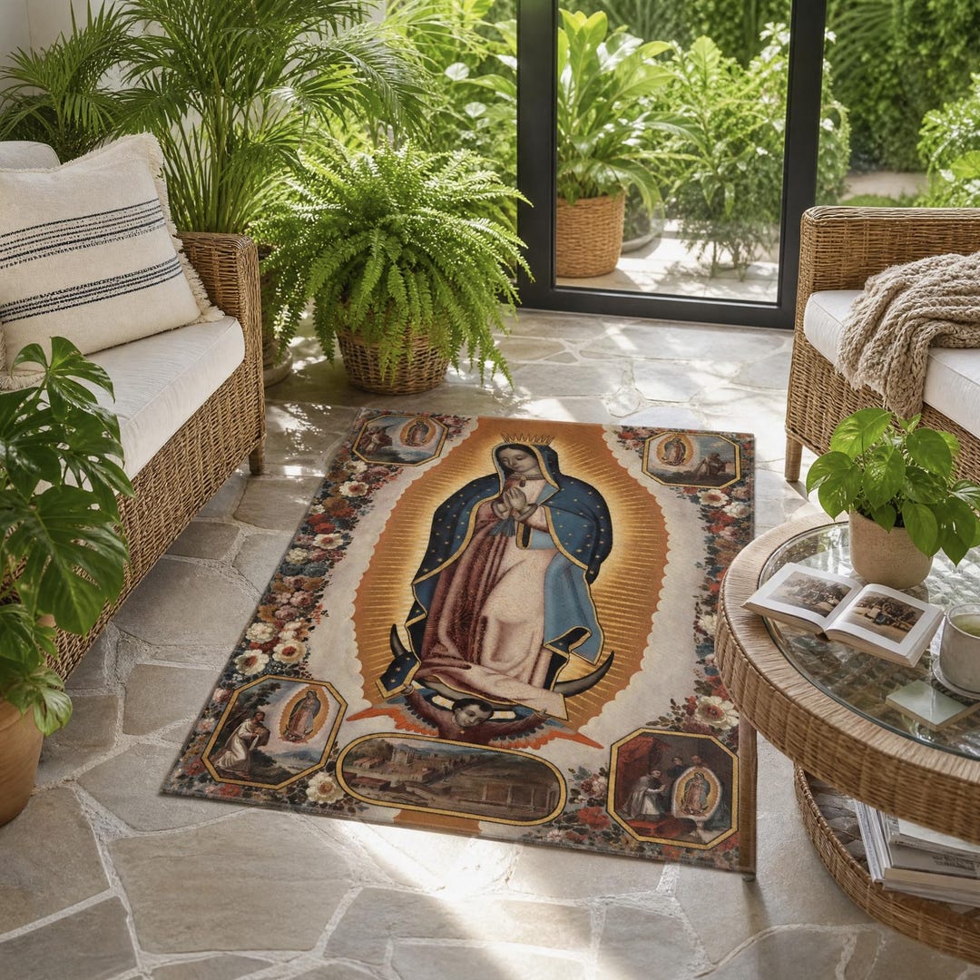 Our Lady of Guadalupe Rug: Catholic Religious Art Tapestry - Etsy