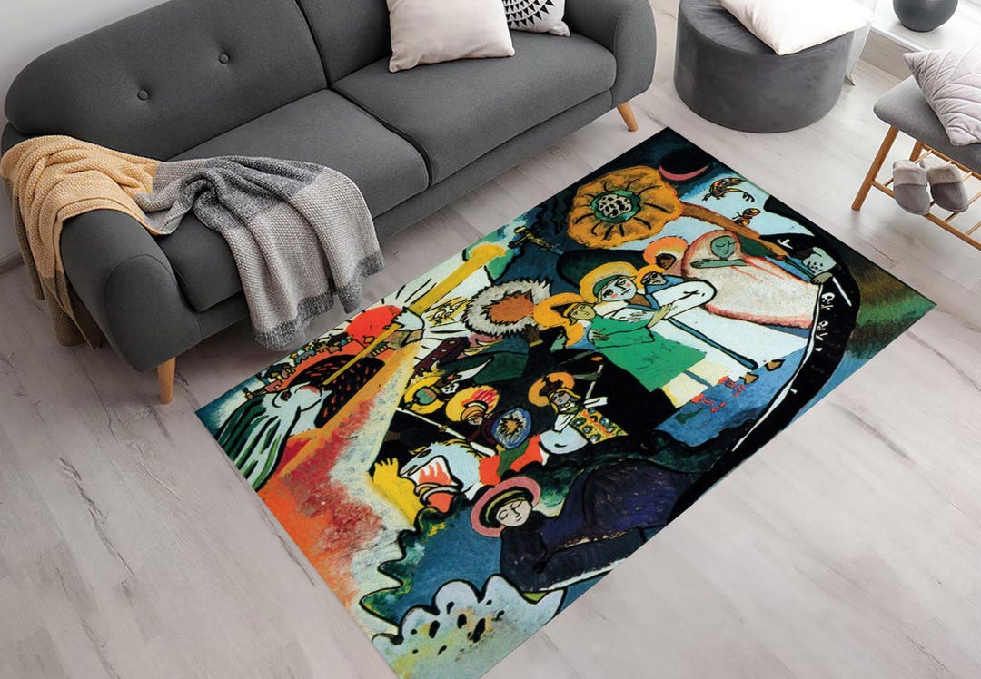 Kandiski Rug Kandinsky Art Rug: All Saints Day 1, Abstract Modern Print - Etsy