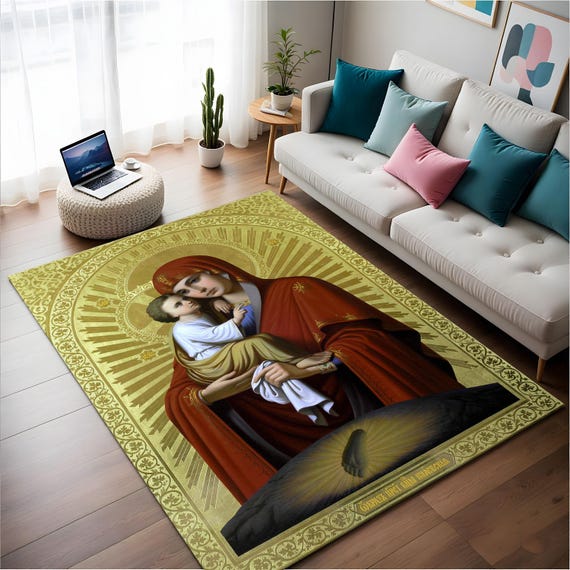 Jesus and Mary Rug: Catholic Christian Art Decor - Etsy