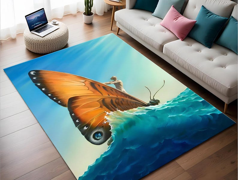 Vladimir Kush Butterfly Art Rug: Surreal Home Decor - Etsy