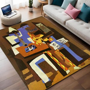 Three Musicians by Pablo Picasso Print Arts,Picasso Decor, Pablo Picasso Art,Modern Art, Gift Rug, Artistic Rug, Living Room Rug, Area Rug