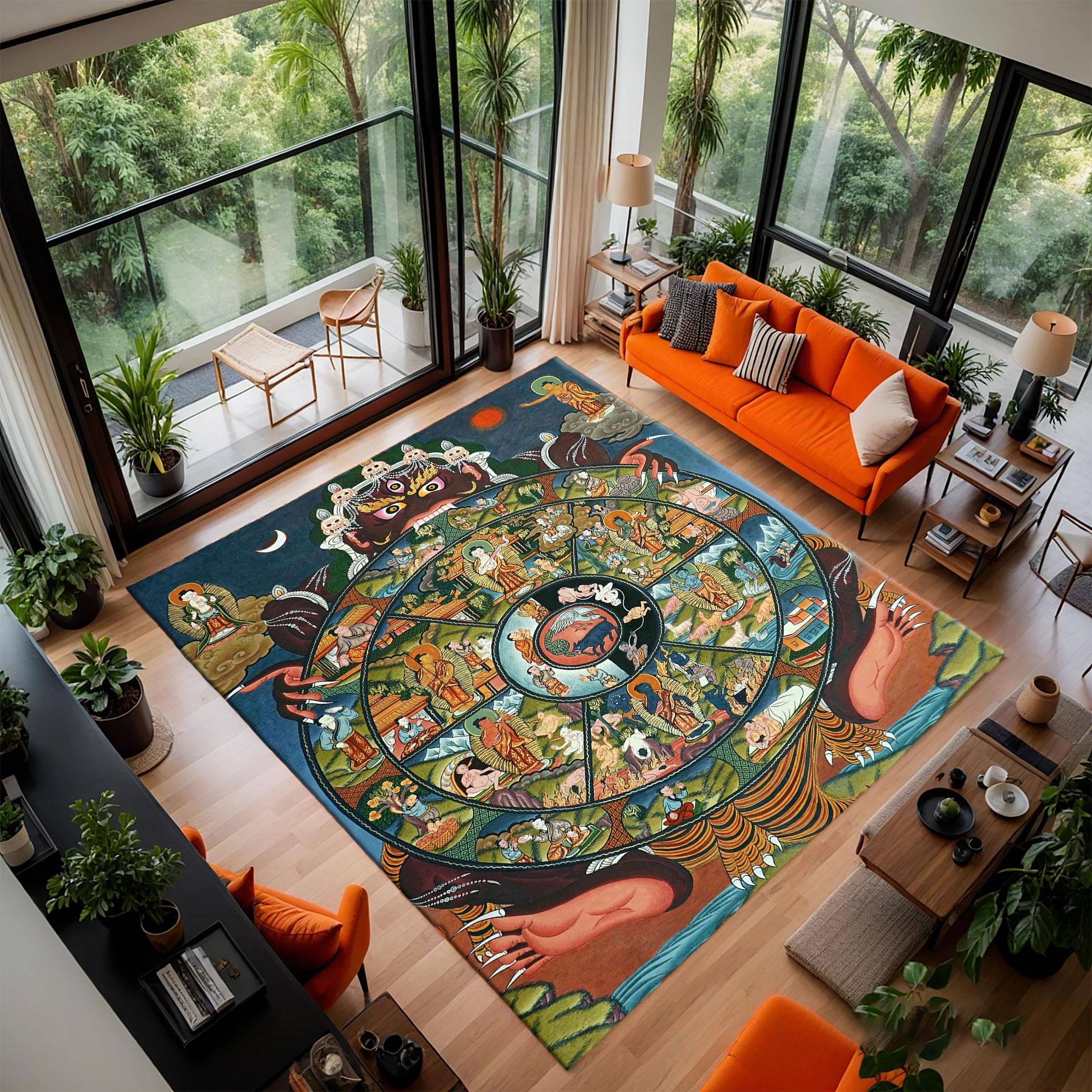 Bhavacakra ラグ: 輪廻の輪、仏教の装飾 - Etsy 日本