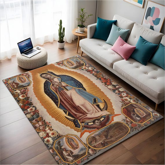 Our Lady of Guadalupe Rug: Catholic Religious Art Tapestry - Etsy