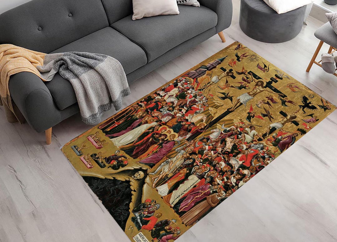 Manuscript Rug Crucifixion Jesus Rug: Medieval Illuminated Manuscript Art Print - Etsy