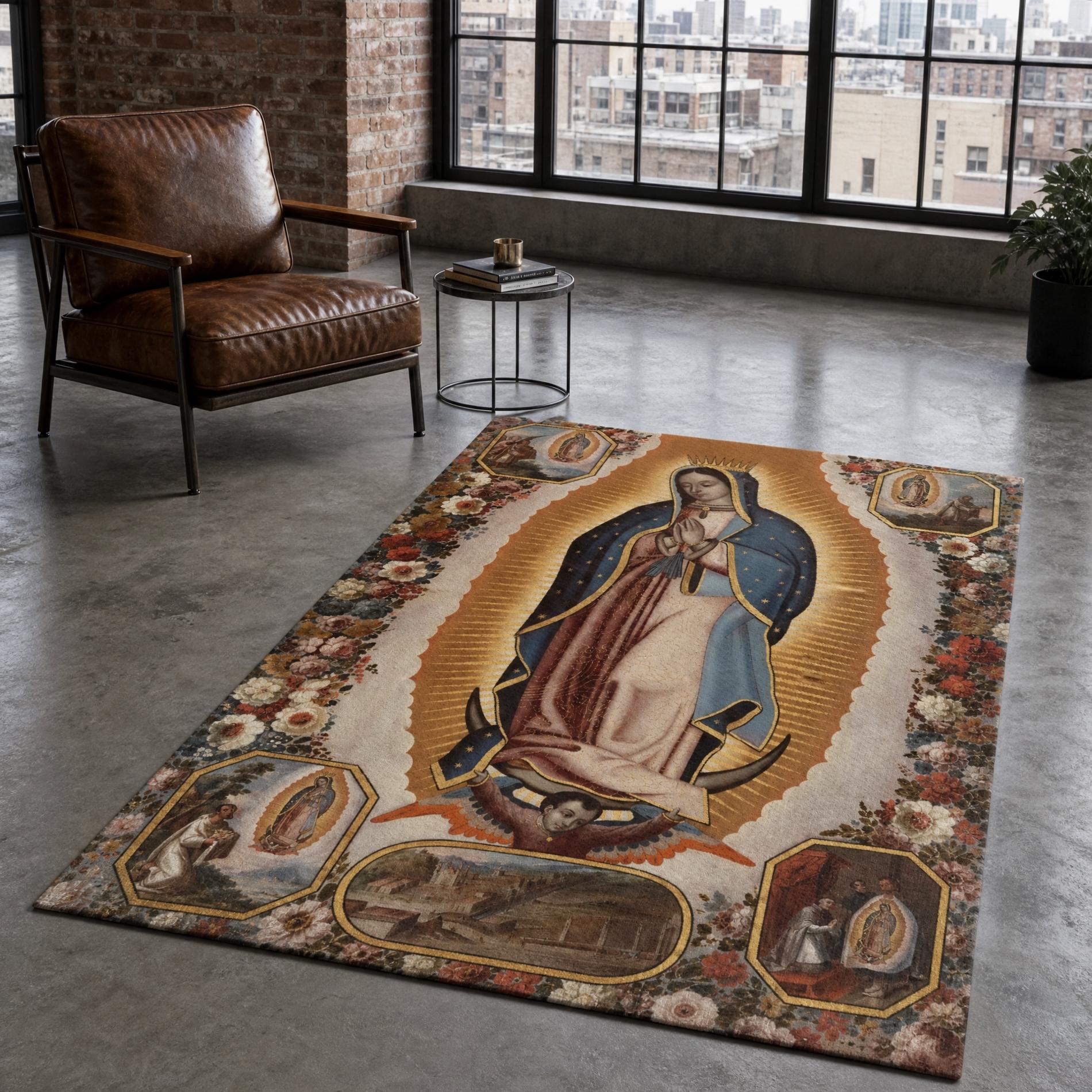 Our Lady of Guadalupe Rug: Catholic Religious Art Tapestry - Etsy