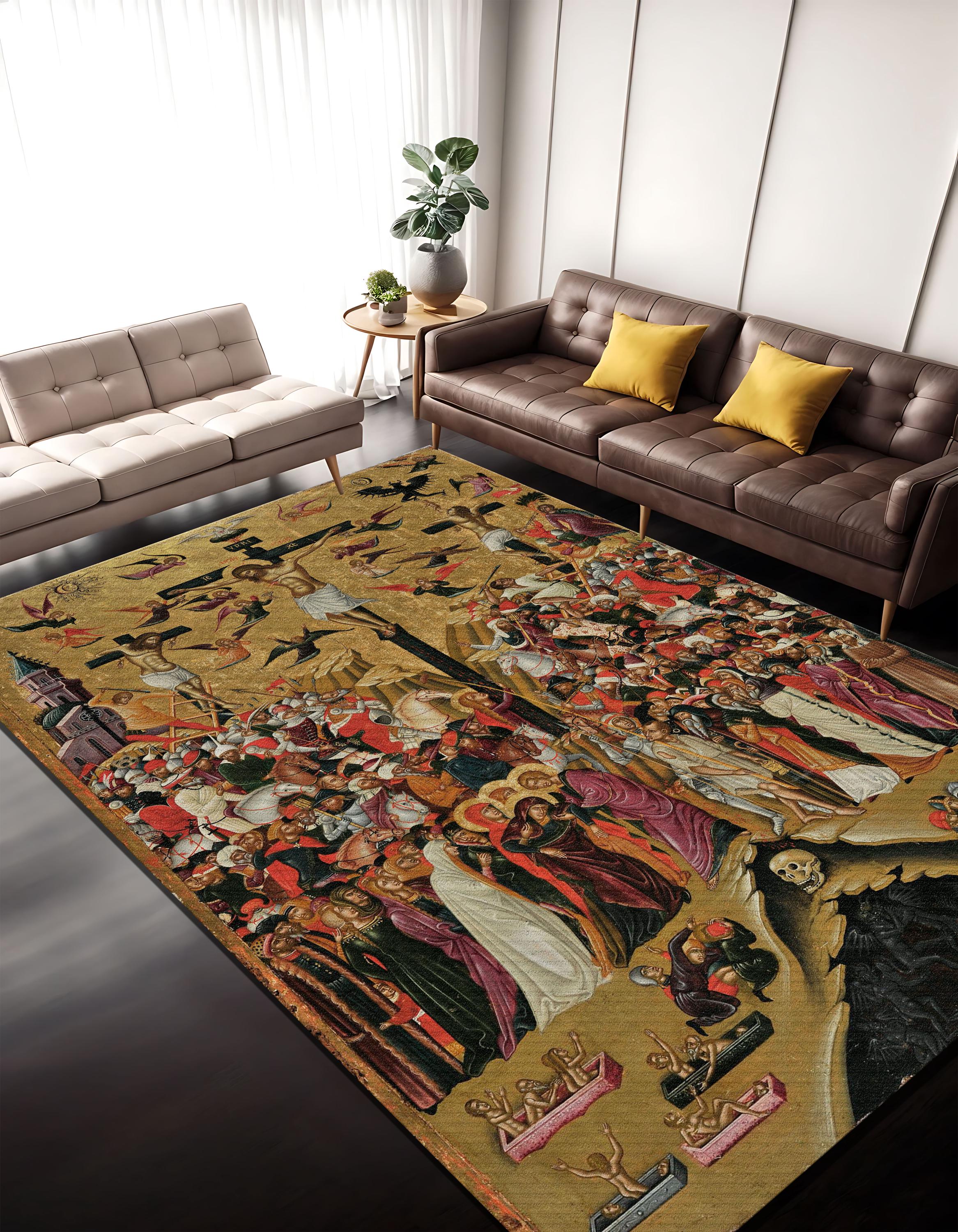 Manuscript Rug Crucifixion Jesus Rug: Medieval Illuminated Manuscript Art Print - Etsy