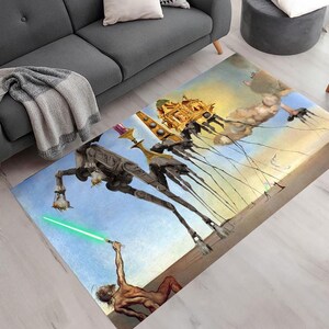 Salvador Dali Star Wars, Famous Paintings, Themed Rug, Art Rug, Bedroom Rug, Design Rug, Living Room Rug, Dali, Office Rug,Home Decor Rug