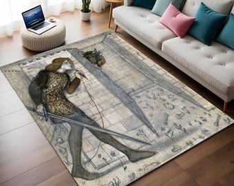 Alfombra de Teseo y Minotauro: Burne-Jones Art, Labyrinth Design