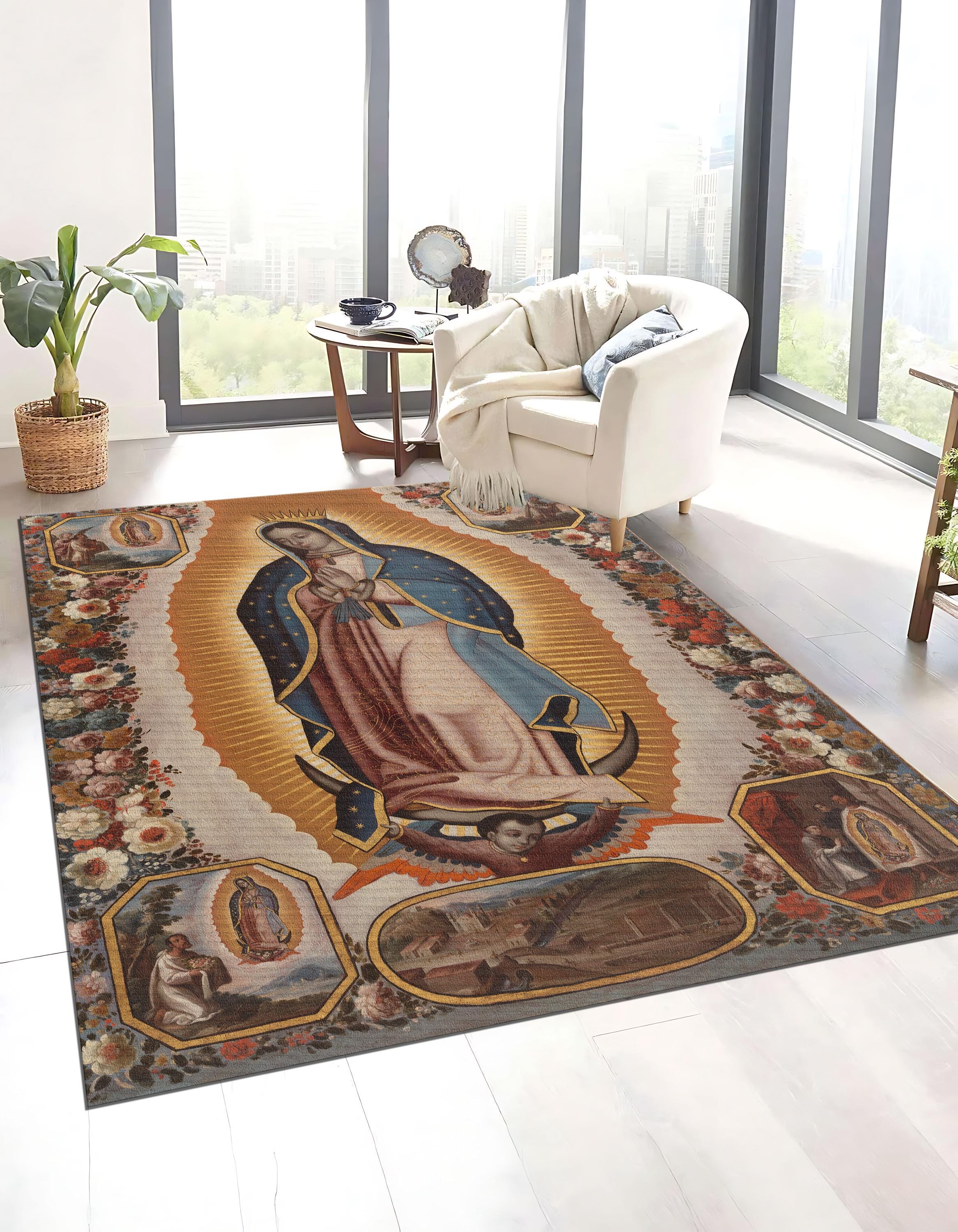 Our Lady of Guadalupe Rug: Catholic Religious Art Tapestry - Etsy