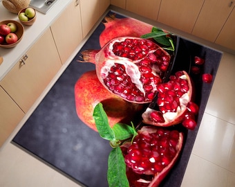 Granatapfel Bambusteppich: Bunt für die Küche