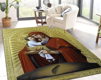 Jesus and Mary Rug: Catholic Christian Art Decor - Etsy
