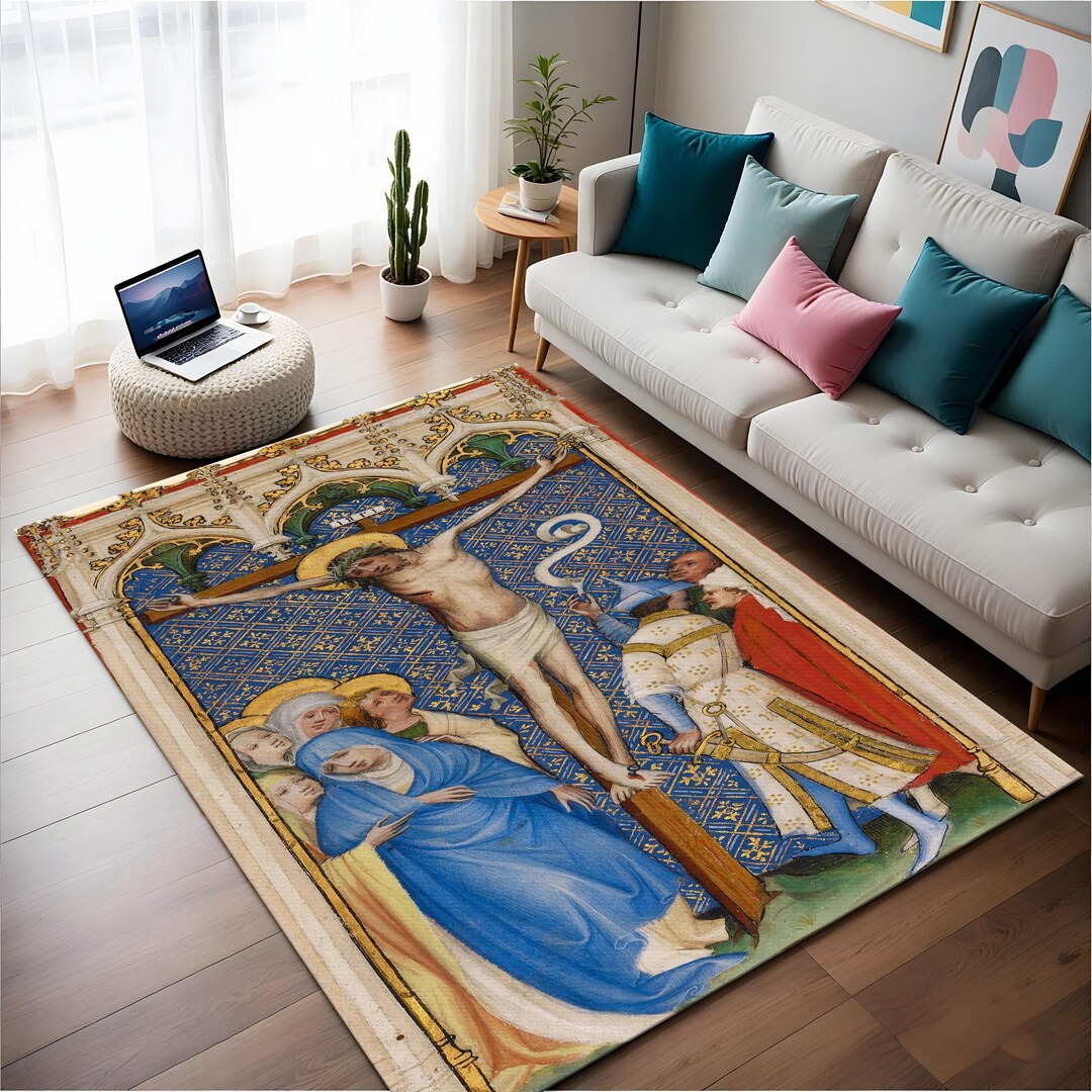 Cimabue Crucifix Rug: Christian Art, Religious Easter Decor, Living ...
