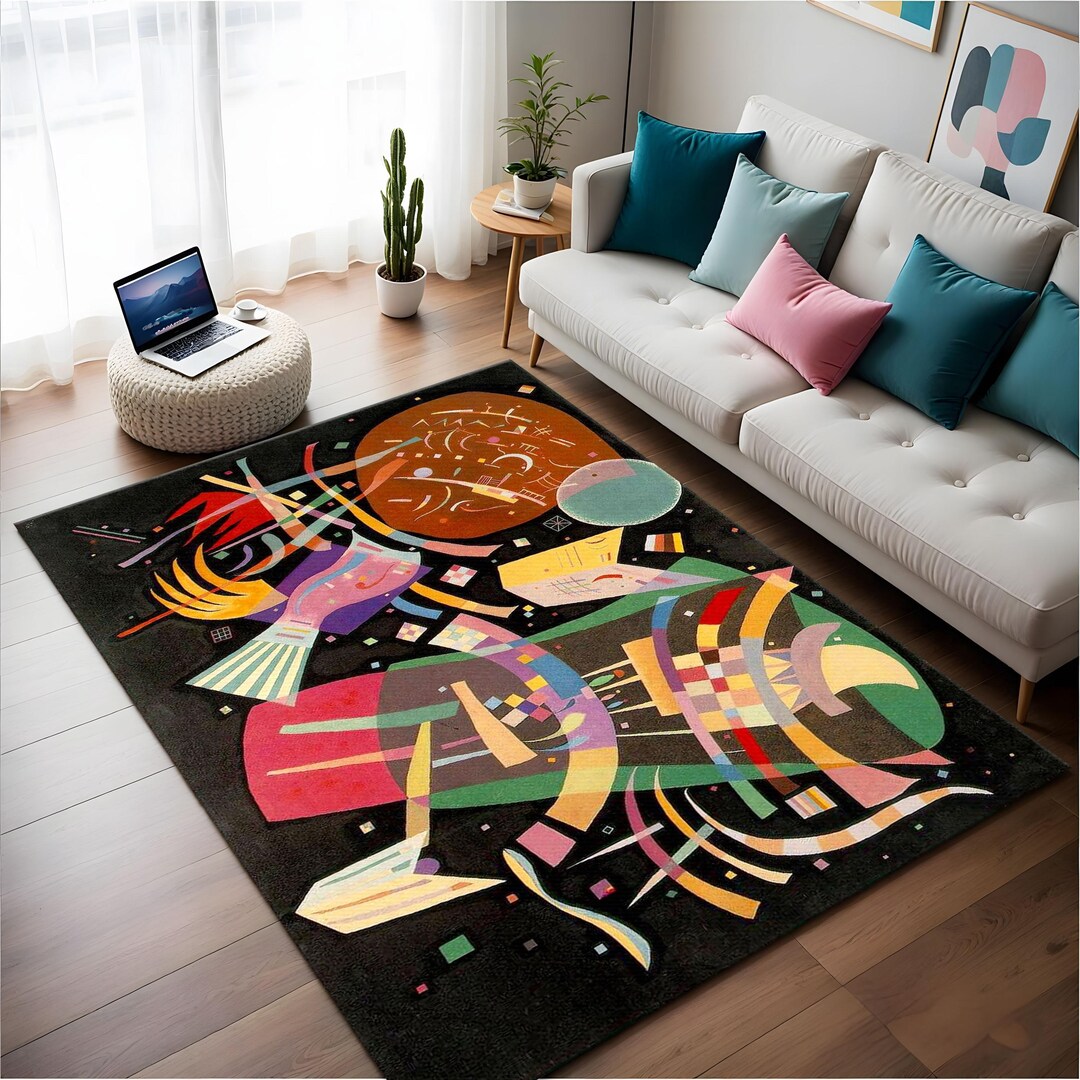 Kandiski Rug Kandinsky Rug: Colorful Abstract Art, Modern Decor - Etsy