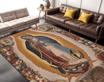 Our Lady of Guadalupe Rug: Catholic Religious Art Tapestry - Etsy