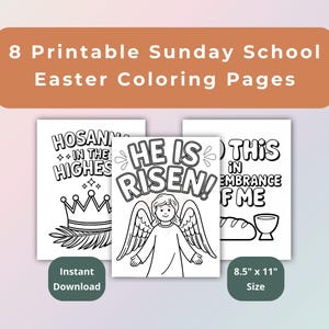 Easter Sunday School Coloring Pages | Holy Week For Kids | Palm Sunday, Resurrection, He Is Risen, Easter Sunday