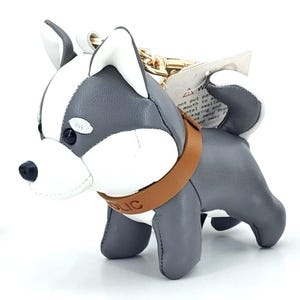 Husky Leder Schlüsselanhänger, Einzigartige Taschen Anhänger, Taschen Anhänger aus Leder, Niedlich Schlüsselanhänger, Taschen Anhänger Geschenk, Tier Schlüsselanhänger, Hunde Liebhaber