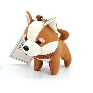 Chinesische Dorfhunde (Braun) Leder Charm, Taschenanhänger, Schlüsselbund Geschenk, Hund Schlüsselbund, Hundeliebhaber, Haustier Geschenke, Geschenke für Hundeliebhaber