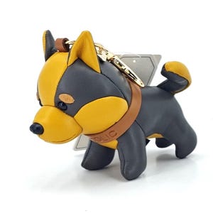 Chinesische Dorfhunde (schwarz) Leder Charm, Taschenanhänger, Schlüsselbund Geschenk, Hund Schlüsselbund, Hundeliebhaber, Haustier Geschenke, Geschenke für Hundeliebhaber