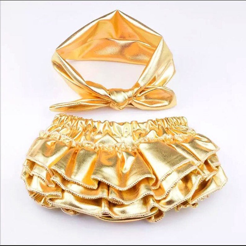 baby shower gift Gold shorts birthday photos gold diaper cover Unicorn party photos smash cake outfit Baby Girl Diaper Cover