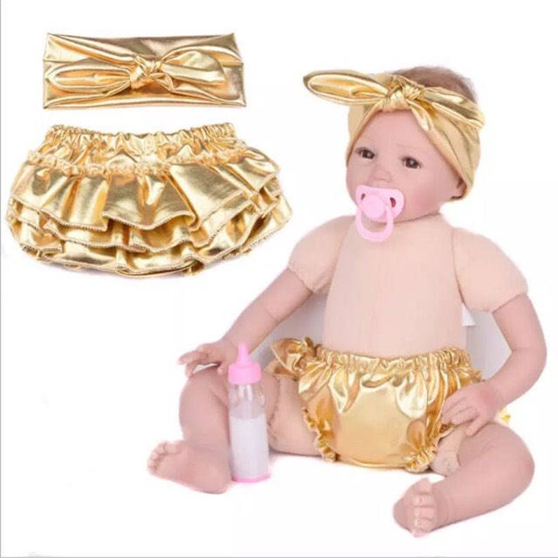 baby shower gift Gold shorts birthday photos gold diaper cover Unicorn party photos smash cake outfit Baby Girl Diaper Cover