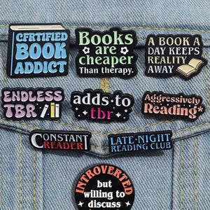 Bookish Enamel Pins, Booktok-inspired Pins, Enamel Pins and Brooches for Book-lovers