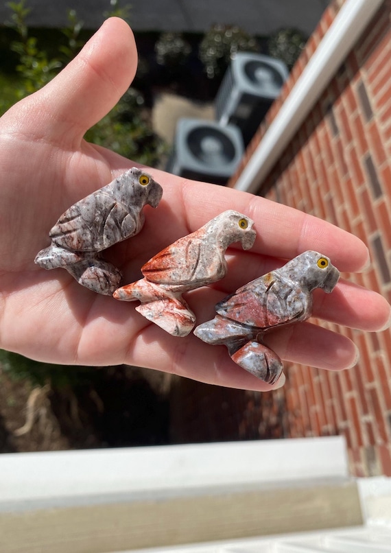Soapstone Eagle Carvings: Natural Stone, Bird Figurine
