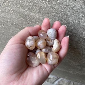 Flower Agate Crystal Tumbles, Crystal Tumble Stones, Natural Flower Agate