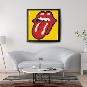 Le logo sur la langue et les lèvres des Rolling Stones - Art mural - Cadeau unique - Art moderne -