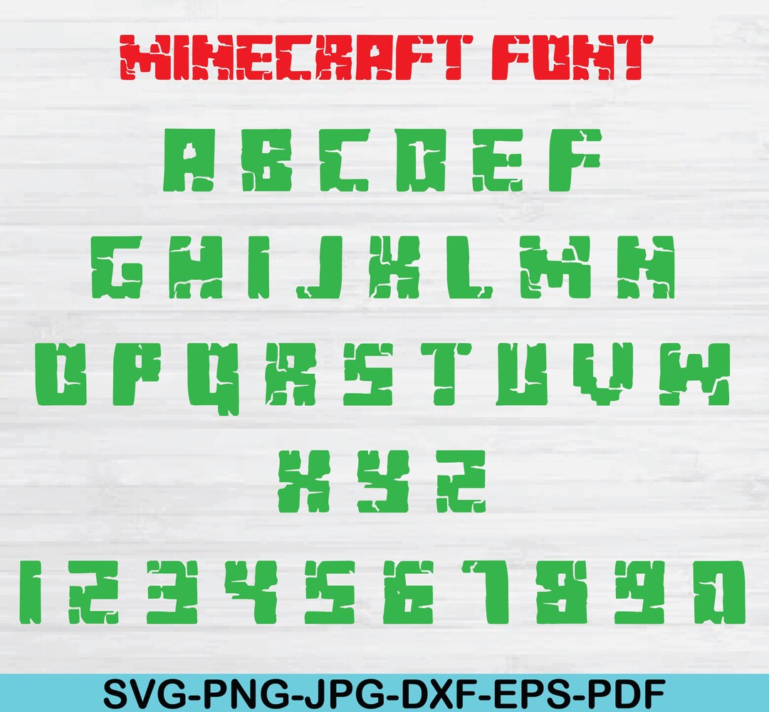 Minecraft Numbers Lettering Minecraft Font SVG Bundle | Gamer Alphabet | Numbers | Esport Lover PNG ...