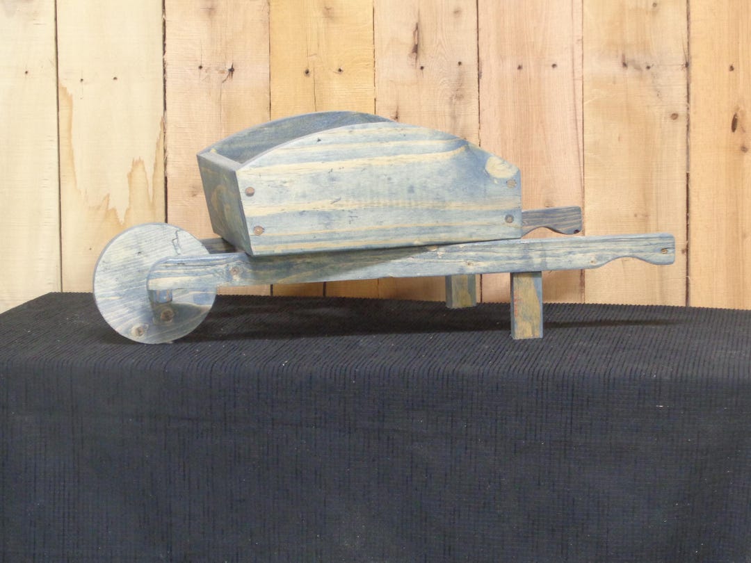 Handcrafted Minature Wooden Wheelbarrow --rustic Decor Amd Unique ...