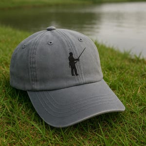 Embroidered Fisherman Hat, Fishing Dad Baseball Cap or Wash Hat – Outdoor Fishing Gift for Men, Anglers, Nature Lovers, Lake Day Apparel