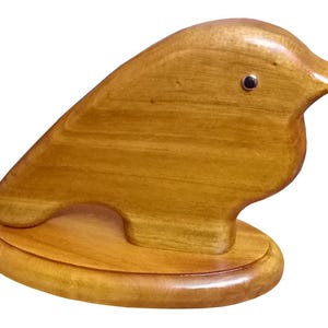 Bird Wooden Craft for Home, Office & Shops Decor ; 8&quot; x 6.2&quot; Natural Solid Mahogany Wood, Handmade and Hand Varnish