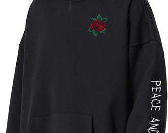 Anpassad broderad huvtröja, kraftigt GSM-material, handgjord överdimensionerad huvtröja, streetwear-herrjacka