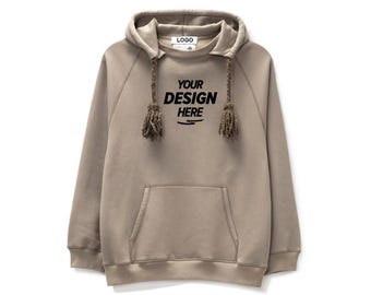 Anpassad broderad tung överdimensionerad huvtröja, streetwear-tröja, minimalistisk unisexdesign