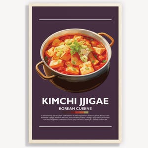 KIMCHI JJIGAE POSTER | Minimalist Wall Art Decor | Digital Prints Poster Art Illustration | Instant Download | Korean Kimchi Stew