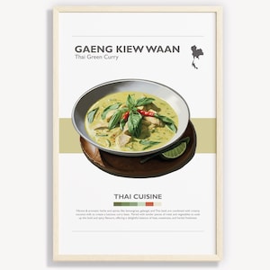 THAI GREEN CURRY Poster | Minimalist Wall Art Decor | Digital Prints Poster Art Illustration | Instant Download | Thailand