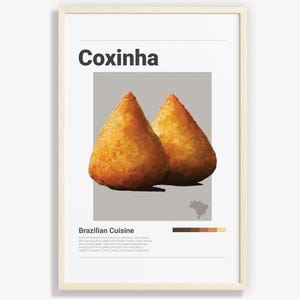 Brazilian Coxinha Print: Minimalist Food Poster (Digital Download