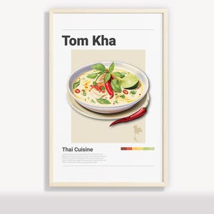 THAI TOM KHA Minimalist Poster | Wall Art Decor | Digital Prints Poster Art Illustration | Instant Download | Thailand