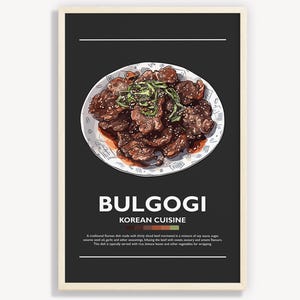 KOREANISCHES BULGOGI POSTER | Minimalistisches Wand-Kunst-Dekor | Digitale Drucke Poster Kunst Illustration | Sofort Download