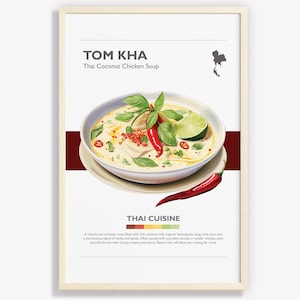 THAI TOM KHA Minimalist Poster | Wall Art Decor | Digital Prints Poster Art Illustration | Instant Download | Thailand