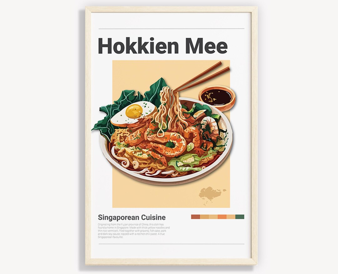Poster Mee Hokkien Mee Poster: Singaporean Food Art Print (digital Download) - Etsy
