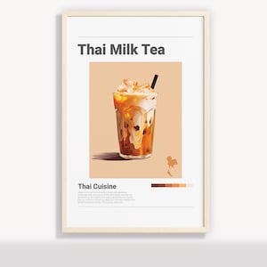 THAI MILK TEA Minimalist Poster | Wall Art Decor | Digital Prints Poster Art Illustration | Instant Download | Thailand