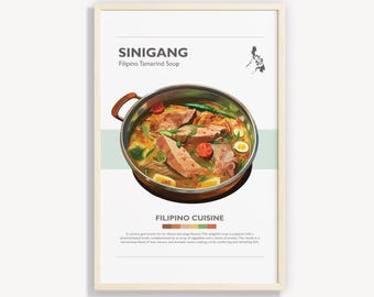 Impression minimaliste Sinigang : art culinaire philippin (téléchargement numérique)