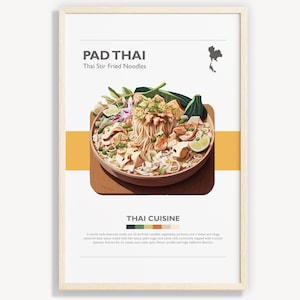 Pad Thai Poster: Minimalist Thai Food Art (Digital Download)