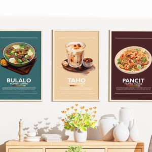 Philippines Food Art Prints: Taho, Pancit, Bulalo (Digital Download)