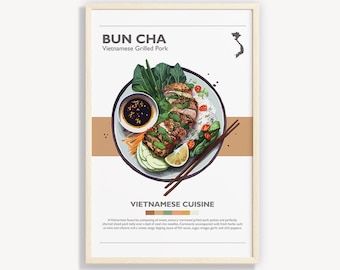 Bun Cha Poster: Minimalist Vietnamese Food Art (Digital Download)